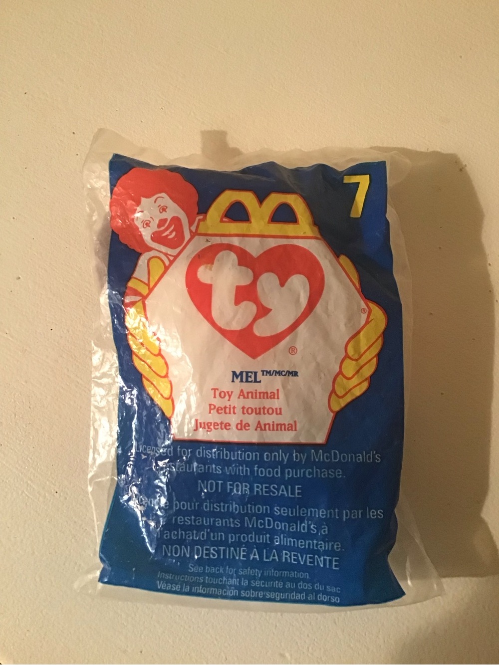 Ty Blue Red Yellow Promotional Plush (McDonald's #7 Packaging)